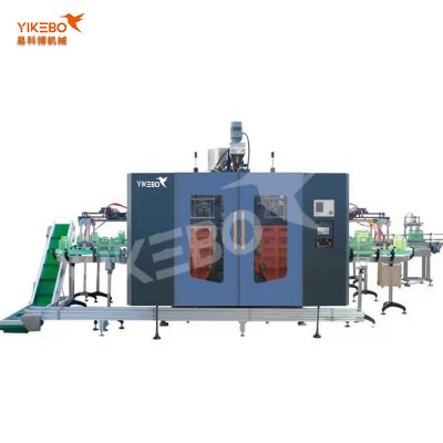 Dual station hollow blow molding machine